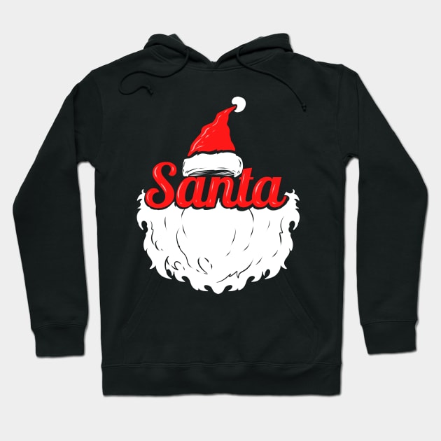 Santas Hat and Santa Beard Costume For Christmas Hoodie by SinBle